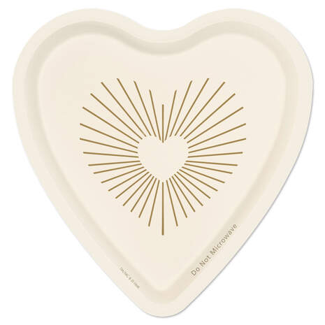Gold and Ivory Heart-Shaped Dessert Plates, Set of 8, , large