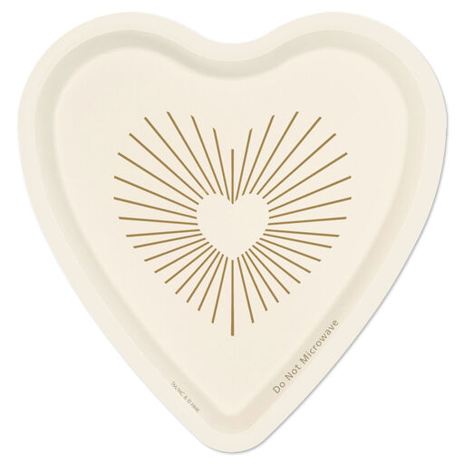Gold and Ivory Heart-Shaped Dessert Plates, Set of 8, 