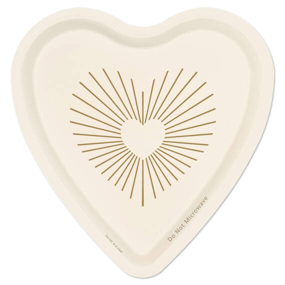 Gold and Ivory Heart-Shaped Dessert Plates, Set of 8
