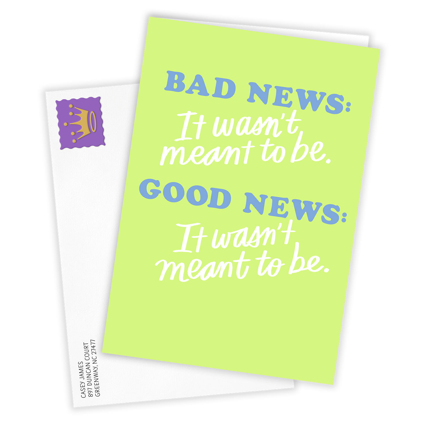 Good News Bad News Personalized Encouragement Card Card Front with Envelope image number 2