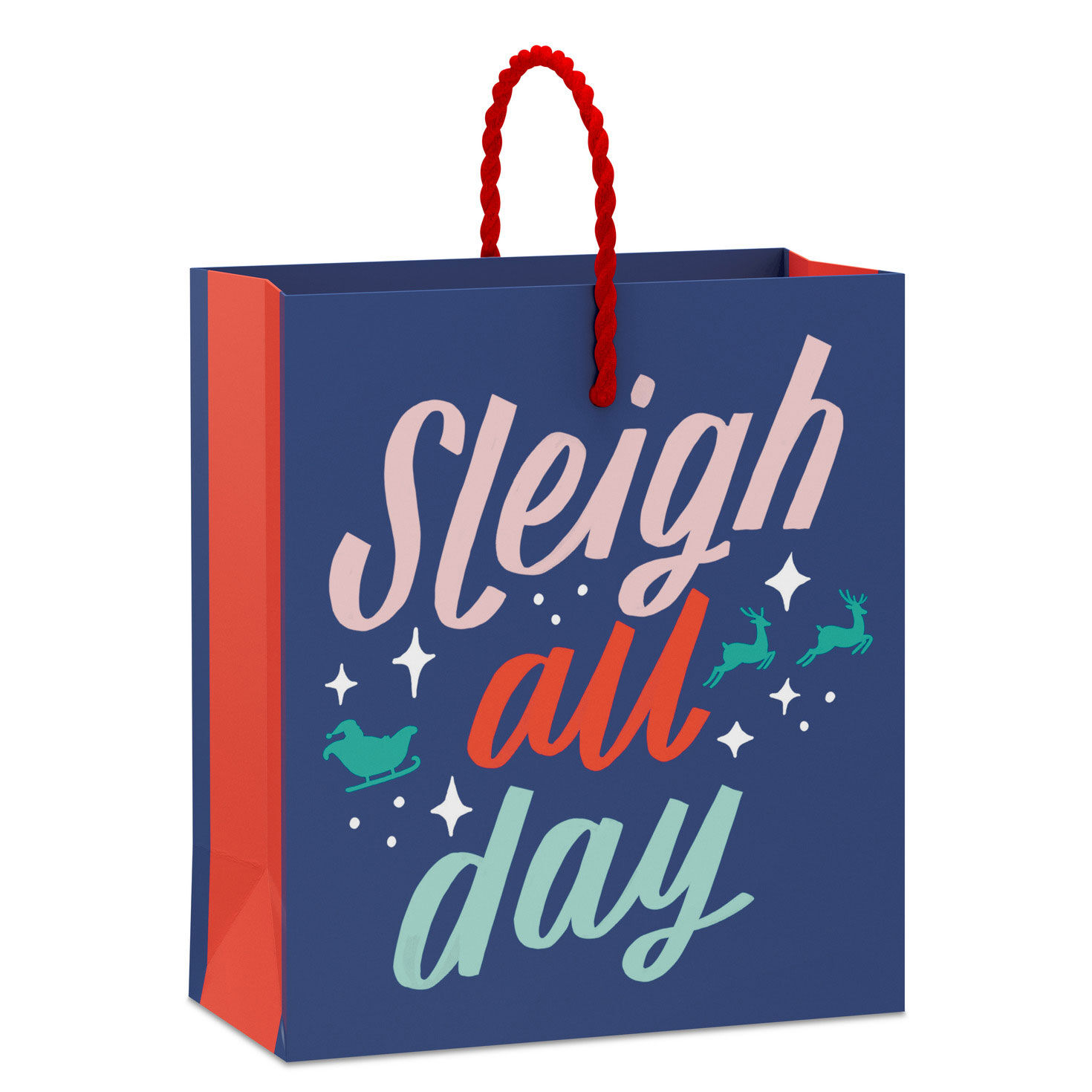 4.6" Sleigh All Day Christmas Gift Card Holder Mini Bag