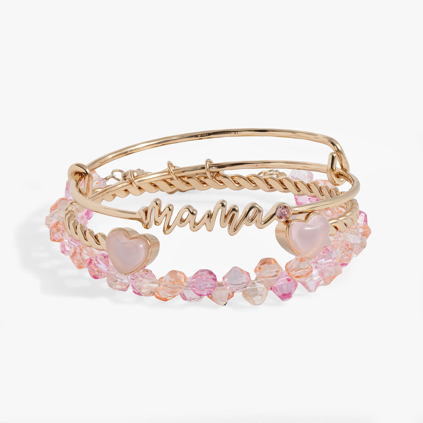 Alex And Ani ‘Mama’ Pink Beaded Bangle Set of 3