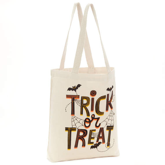 13" Trick or Treat Canvas Halloween Tote Bag