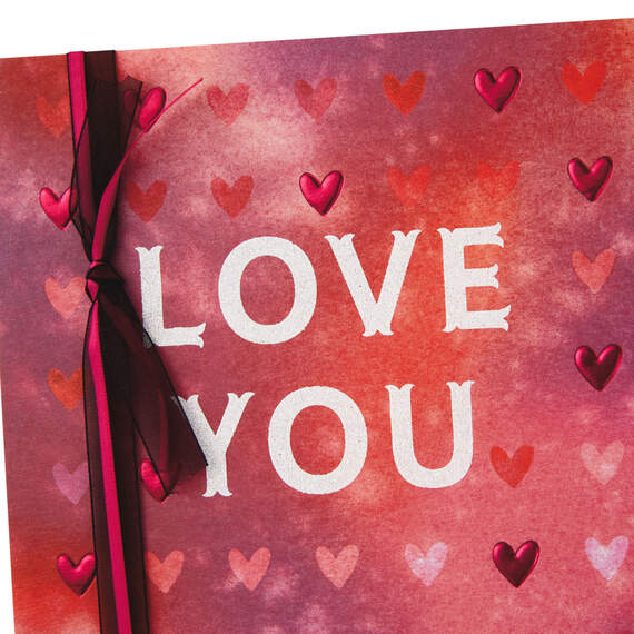 Love You Rows of Hearts Valentine's Day Card, , large image number 4