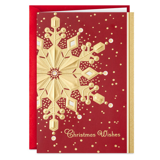 Gold Foil Snowflake Boxed Christmas Cards, Pack of 40, 