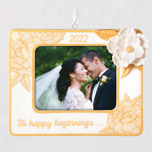 Happy Beginnings 2022 Porcelain Photo Frame Ornament, 