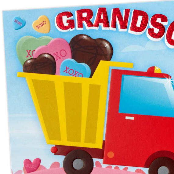Dump Truck Full of Candy Valentine's Day Card for Grandson, , large image number 4
