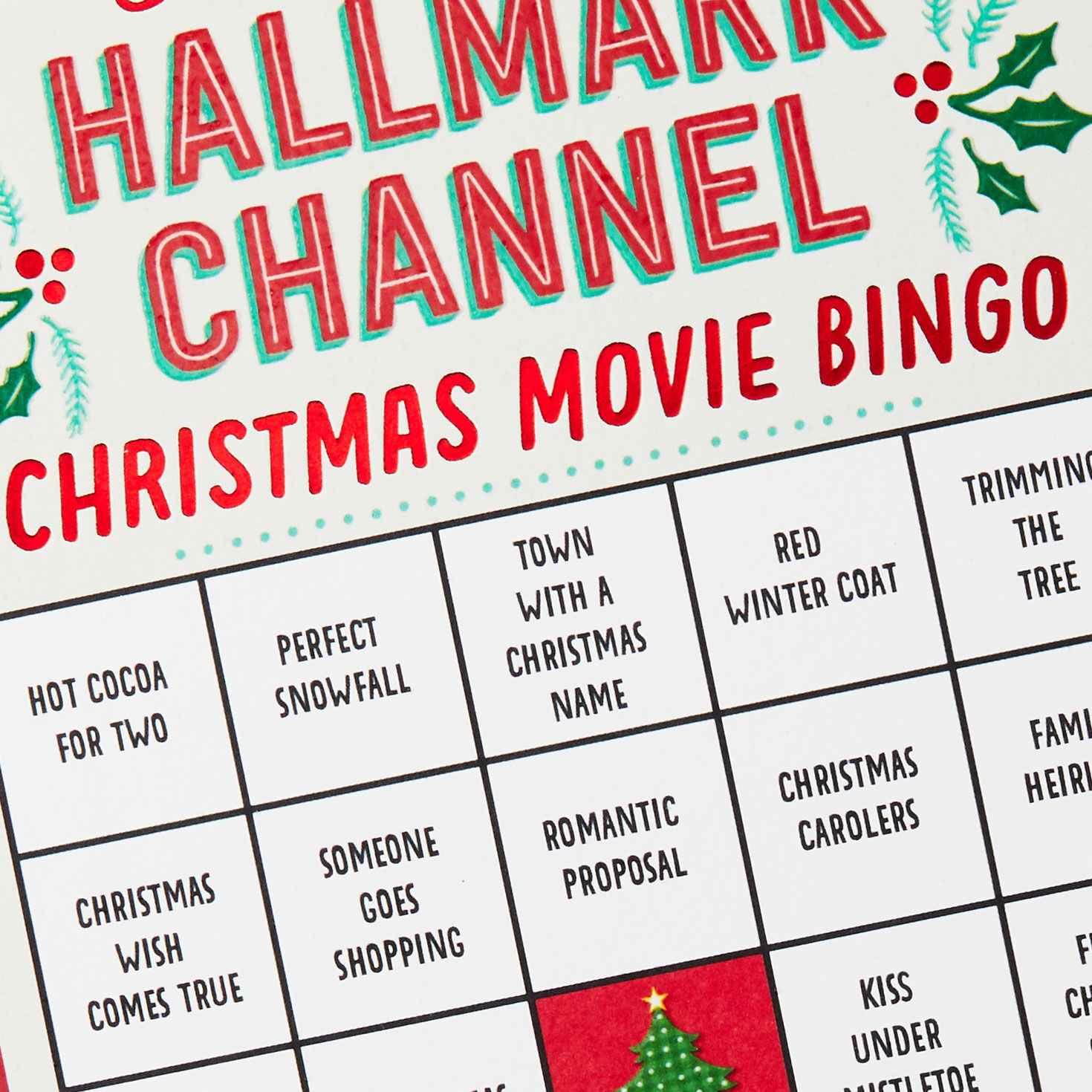 Hallmark Channel Christmas Movie Bingo Christmas Card Card Front Detail image number 4