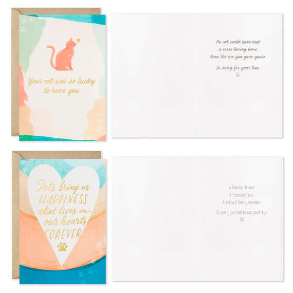 Assorted Watercolor Boxed Sympathy Cards for Loss of Pet, Pack of 16, , large image number 4