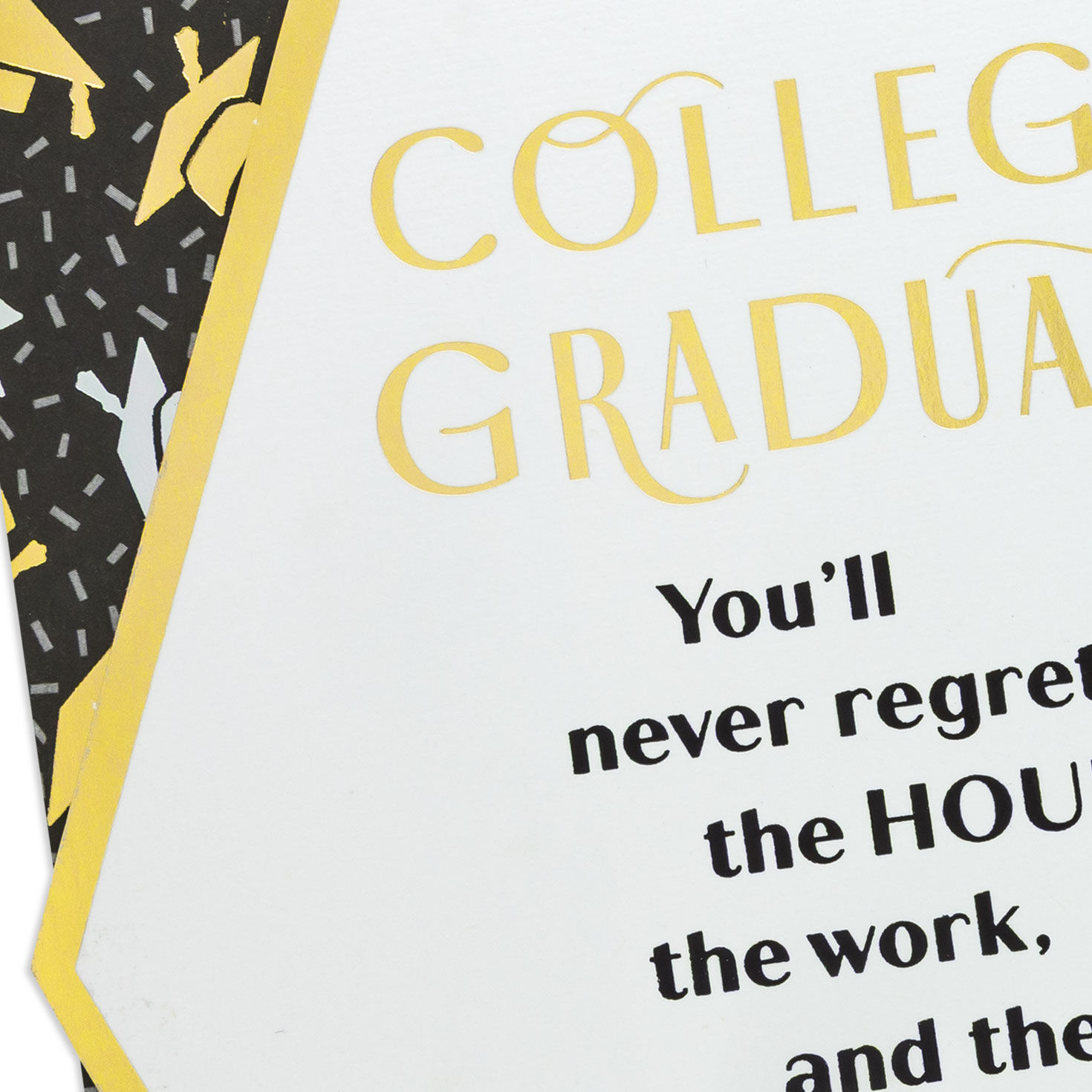 Black and White Confetti College Graduation Card Card Front Detail image number 4
