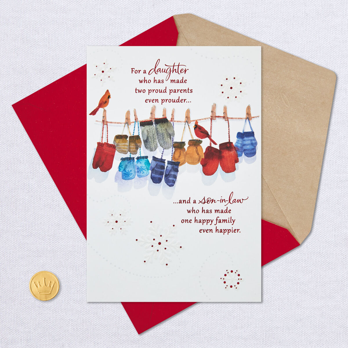 Law greeting With All Our Love Christmas Card for Daughter and Son-in-Law - Greeting