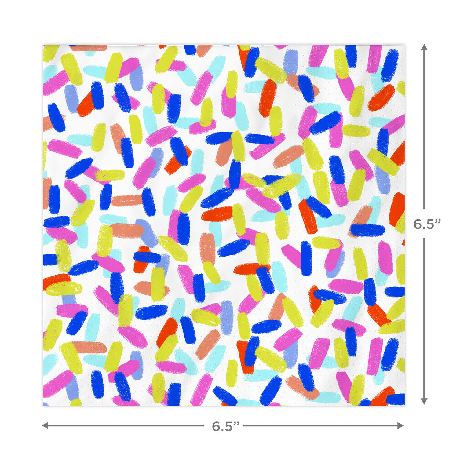 Colorful Sprinkles on White Dinner Napkins, Pack of 20, , large image number 4