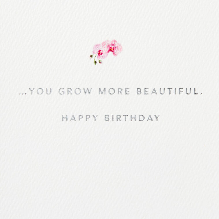 Pink Orchids in Chinoiserie Pot Birthday Card Sentiment  image number 2