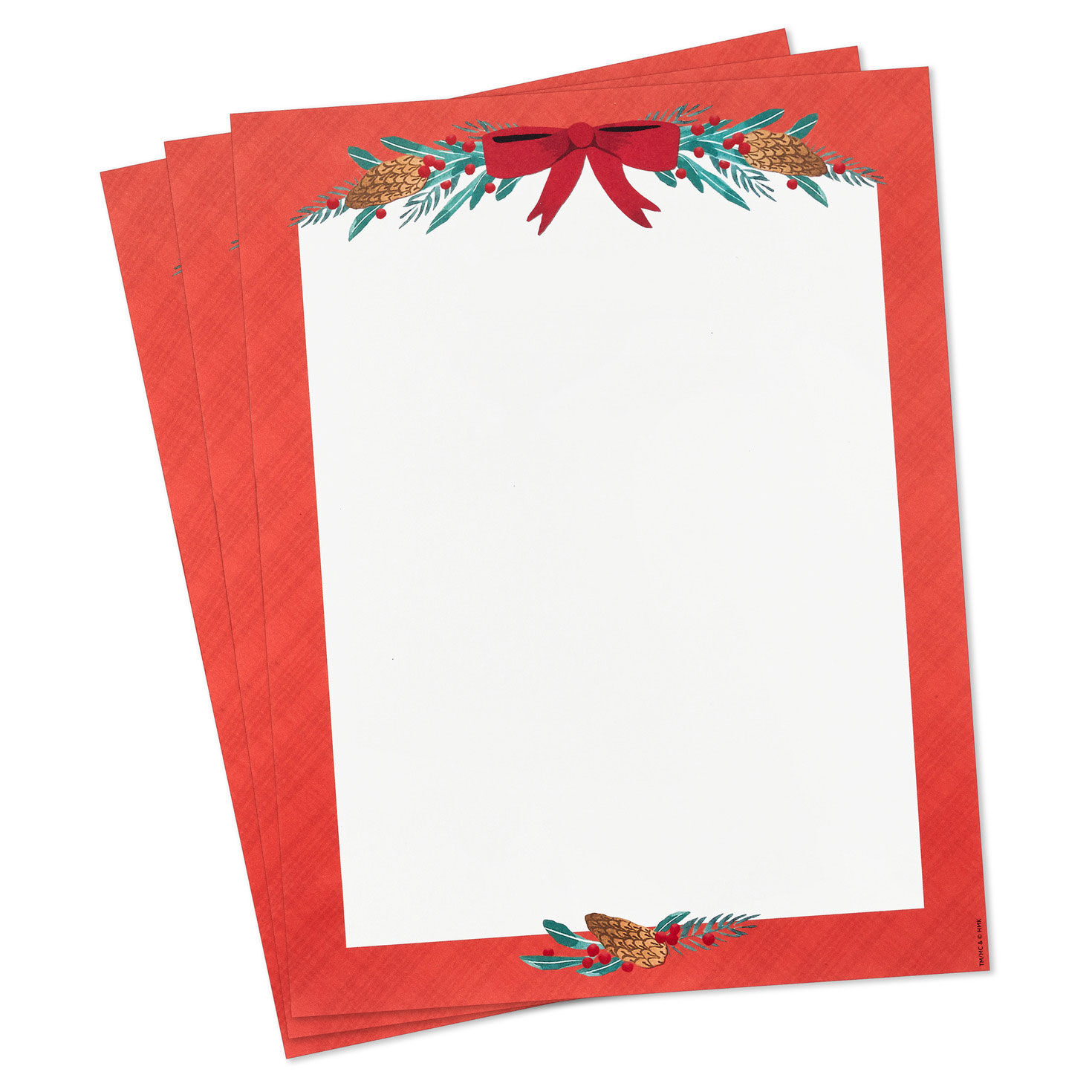 Pine Bows and Bow Stationery Paper Pack fanned image number 2