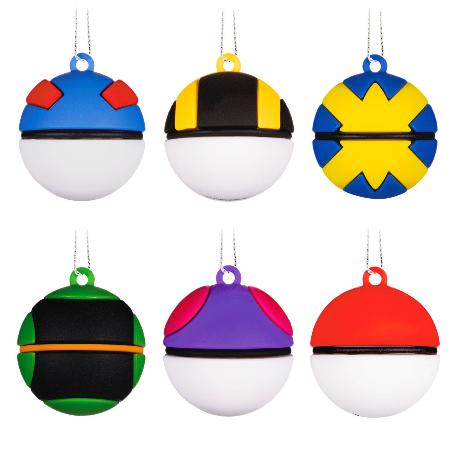 6 Pok&eacute;mon Pok&eacute; Balls Mini Christmas Ornaments back image number 6