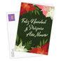 Red Pink White Poinsettias Christmas Card in Spanish Card  front with Envelope  image number 2