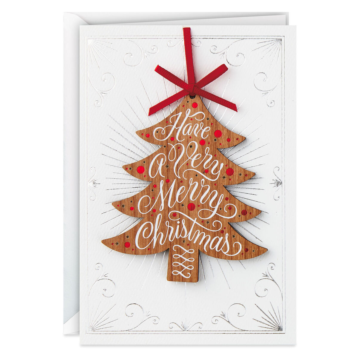 Wooden Tree Hangable Ornament Christmas Card Greeting Cards Hallmark