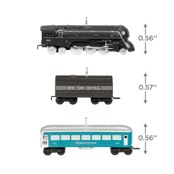 Mini Lionel® 221 Steam Locomotive and Tender With 2431 Observation Car Ornaments, Set of 3, , large image number 3
