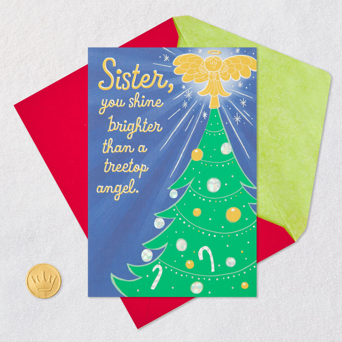 Center of Attention Funny Christmas Card for Sister  Greeting Cards