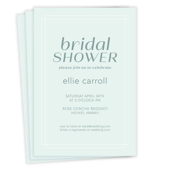 Serene Art Deco Bridal Shower Invitation