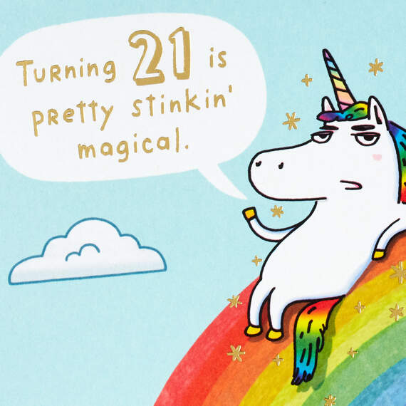 Pretty Stinkin' Magical Funny 21st Birthday Card, , large image number 4