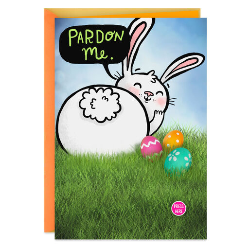 Farting Rabbit Funny Musical Easter Card, 