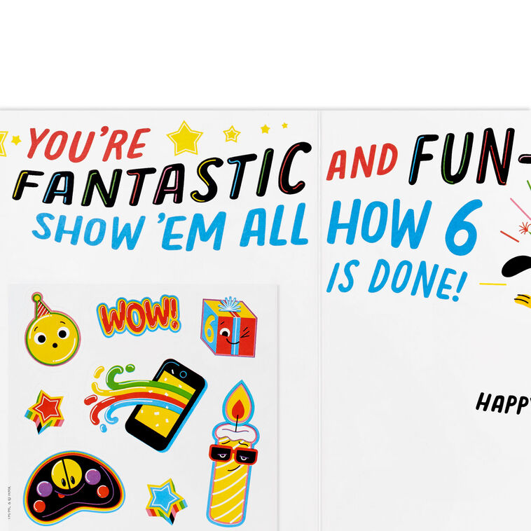 Fantastic and Fun 6th Birthday Card With Stickers, , large image number 2