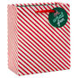 Glittery Peppermint Stripes Small Christmas Gift Bag Front image number 1
