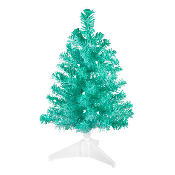 Miniature Mint Green Pre-Lit Christmas Tree, 18.75"