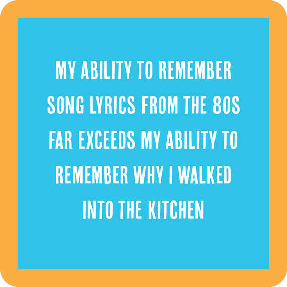 Drinks on Me '80s Song Lyrics Funny Coaster