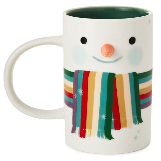Snowman in Striped Scarf Mug, 13.5 oz., 