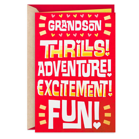 Thrills and Adventure Valentine's Day Card for Grandson, , large image number 1