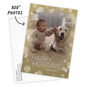 Faded Gold Bubbles Personalized Holiday Photo Card Card with Envelope indicating personalization image number 2