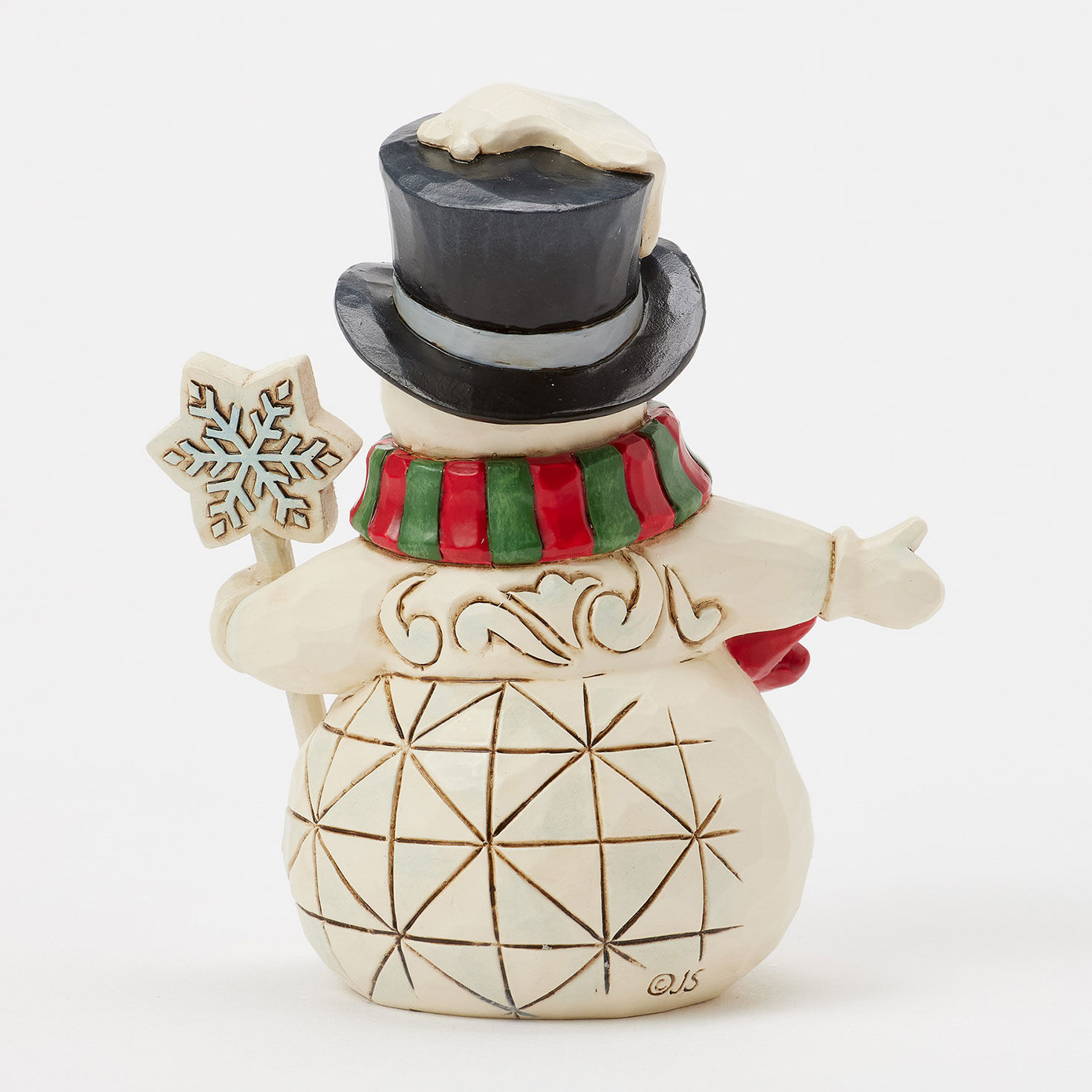 Jim Shore Snowman With Snowflake Cane Mini Figurine back image number 2