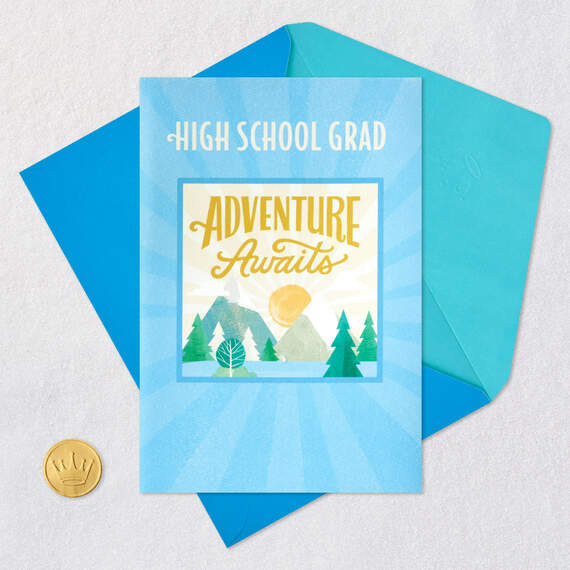 Adventure Awaits High School Graduation Card With Decal, , large image number 7