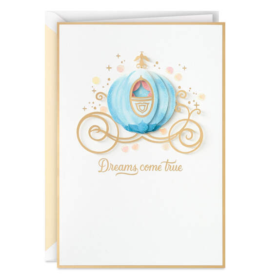 Disney Princess Cinderella Carriage Dreams Come True Blank Card, , large image number 1