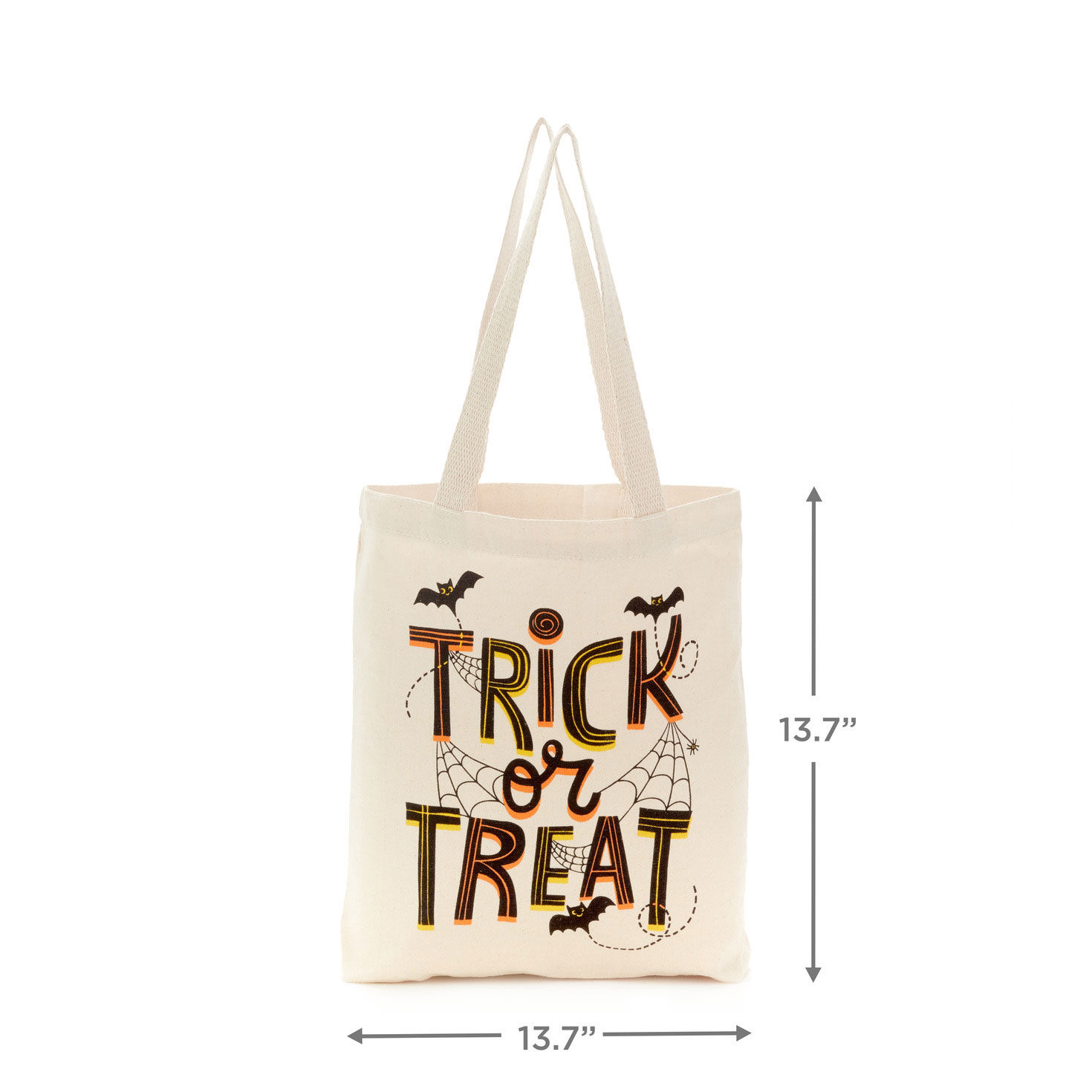 Trick or Treat Canvas Halloween Tote Bag measurement image number 3