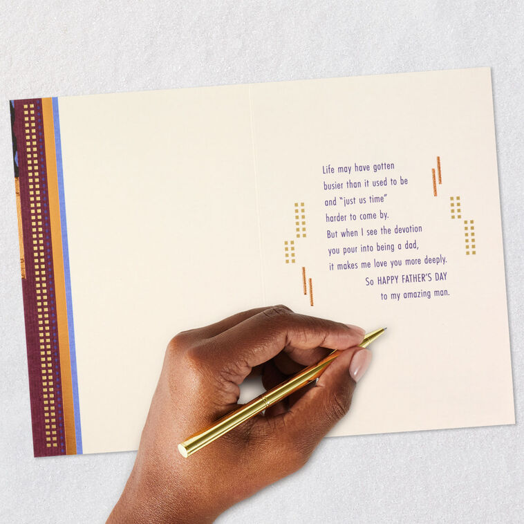 Navy and Copper Masculine Father's Day Card for Husband Signing card image number 6