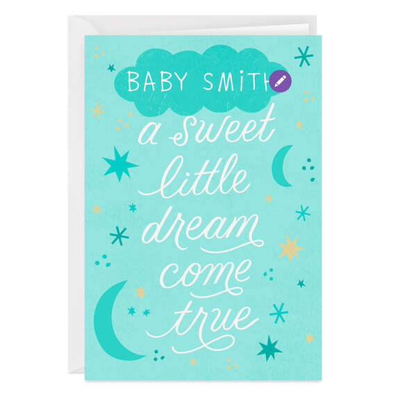 Personalized Sweet Little Dream New Baby Card, , large image number 6