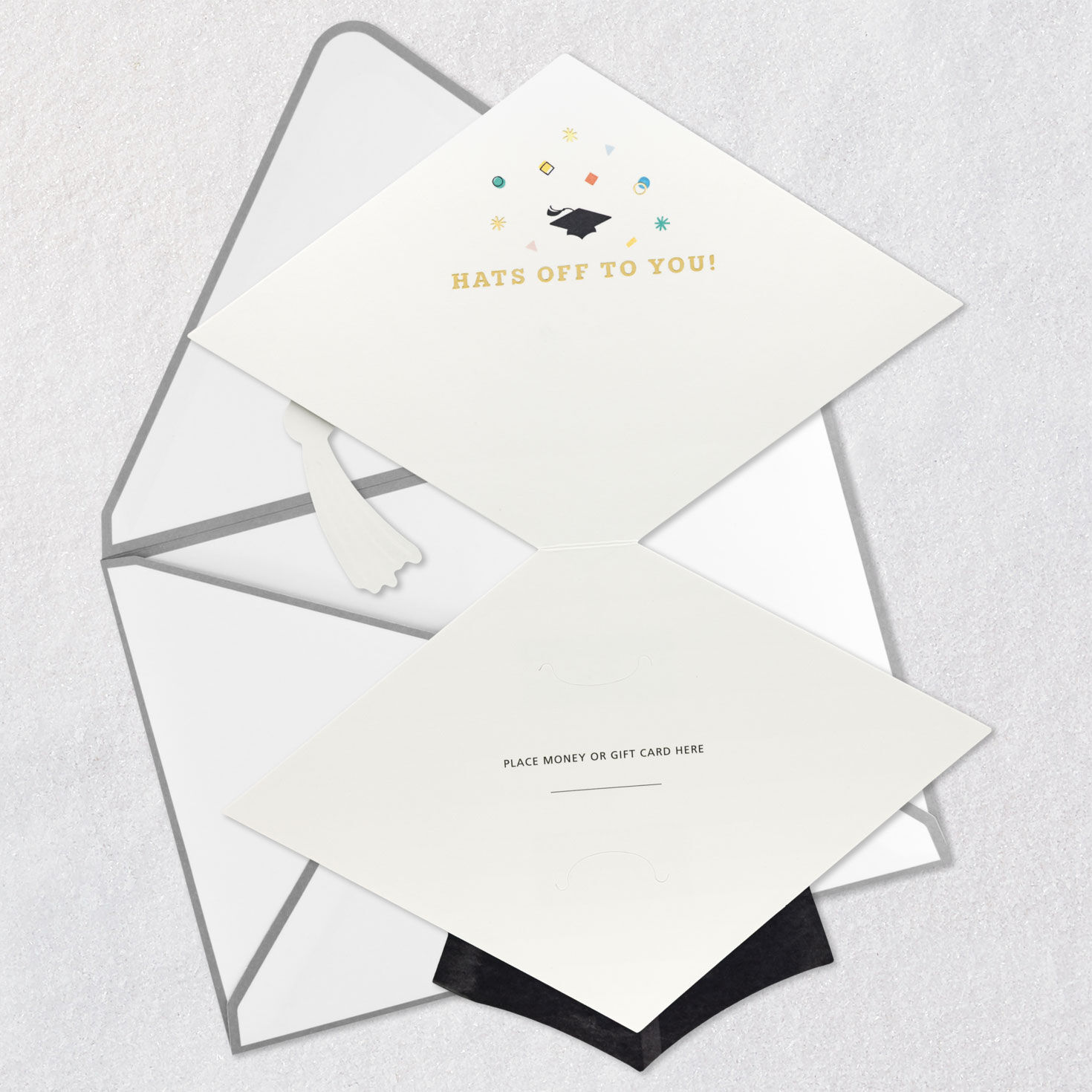 Die-Cut Cap and Tassel Money Holder Grad Card Open card with envelope image number 4