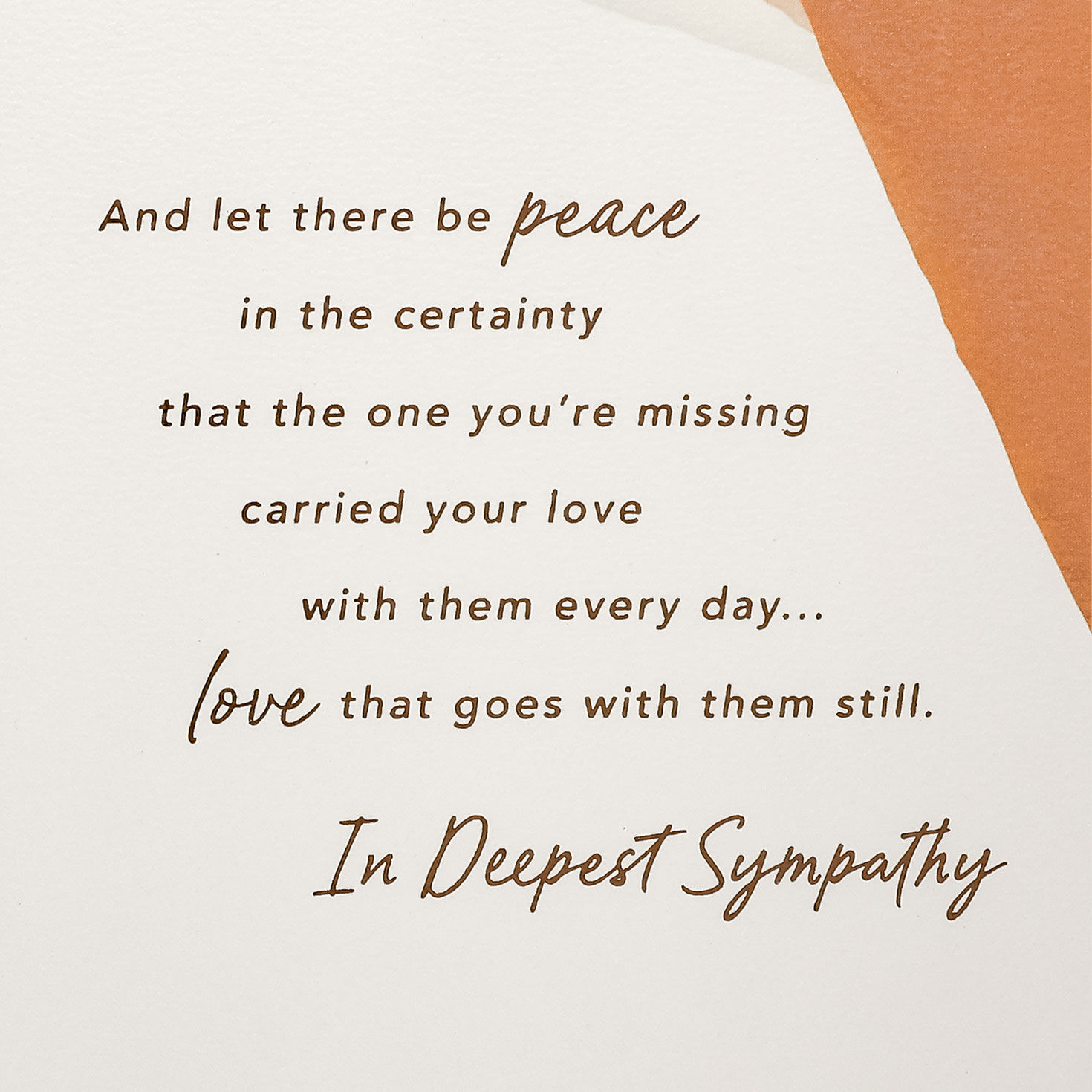 Abstract Tan and Peach Sympathy Card Sentiment image number 3