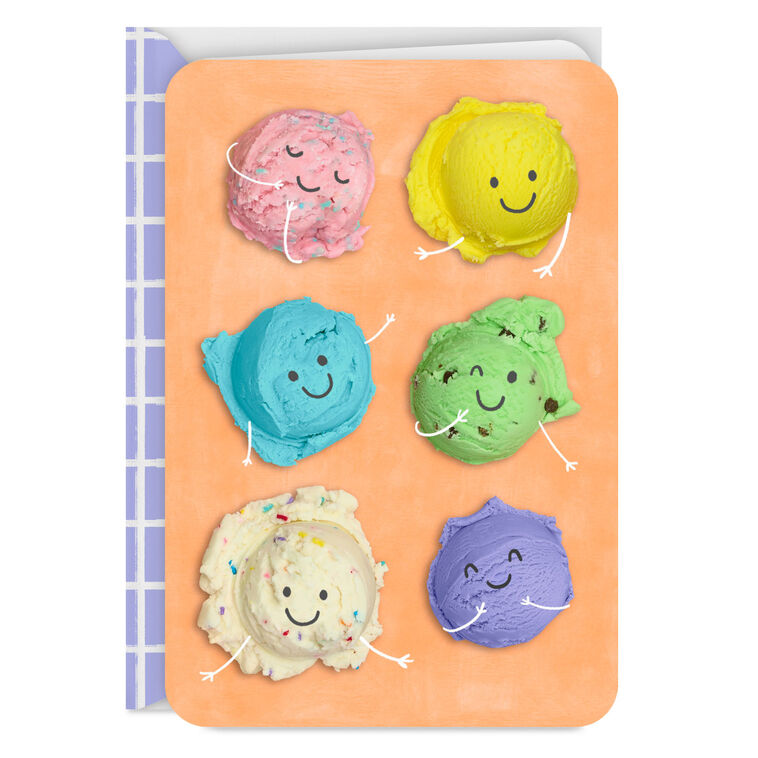 Smiling Ice-Cream Scoops Blank Card