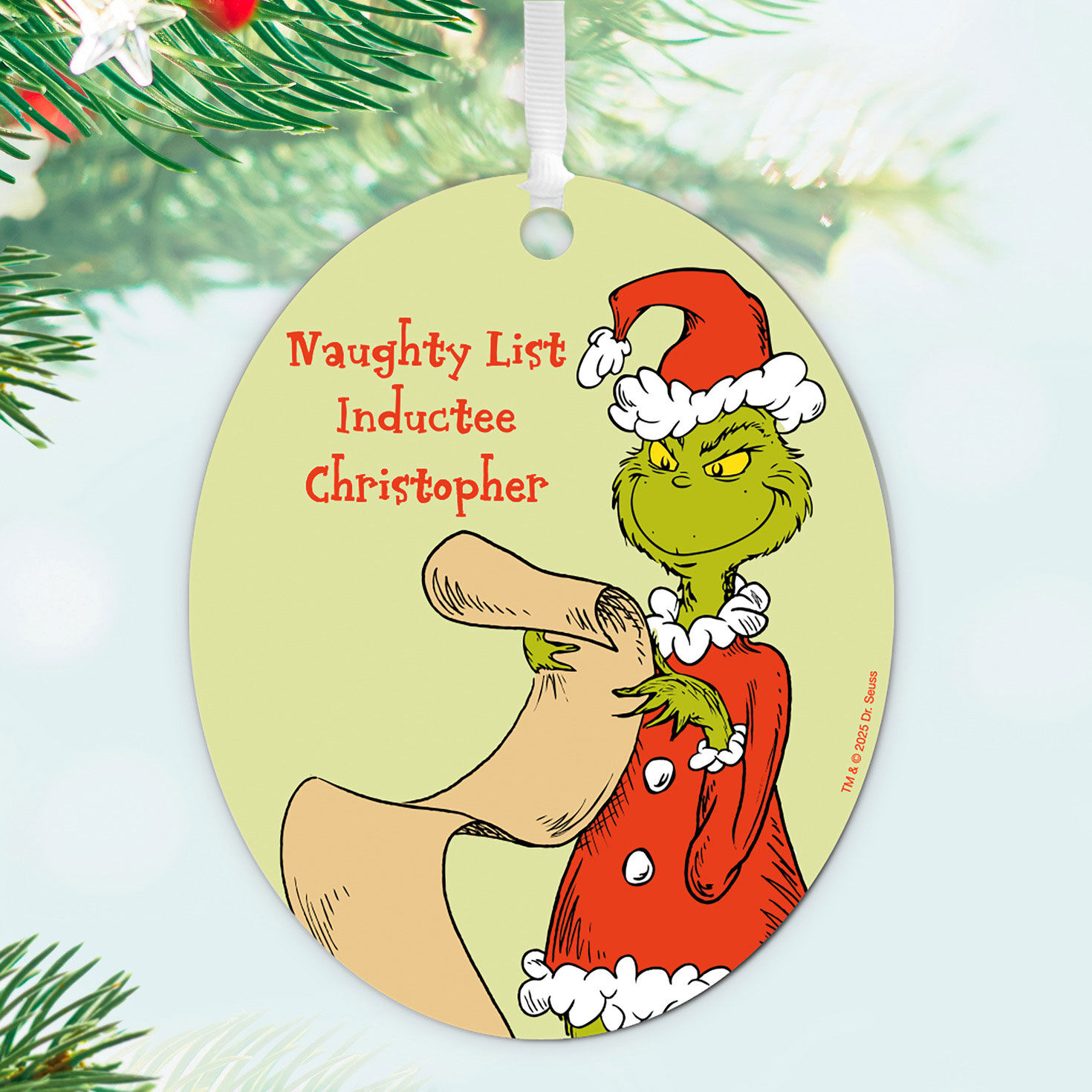 Dr. Seuss's How the Grinch Stole Christmas!&trade; Naughty List Metal Personalized Ornament, Custom Text, , large image number 2