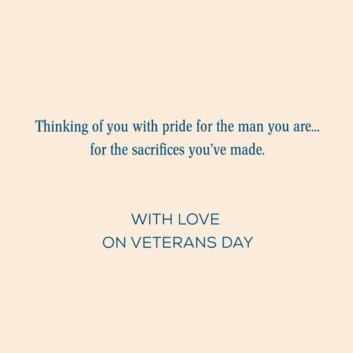 Honoring You Veterans Day Card for Son, 