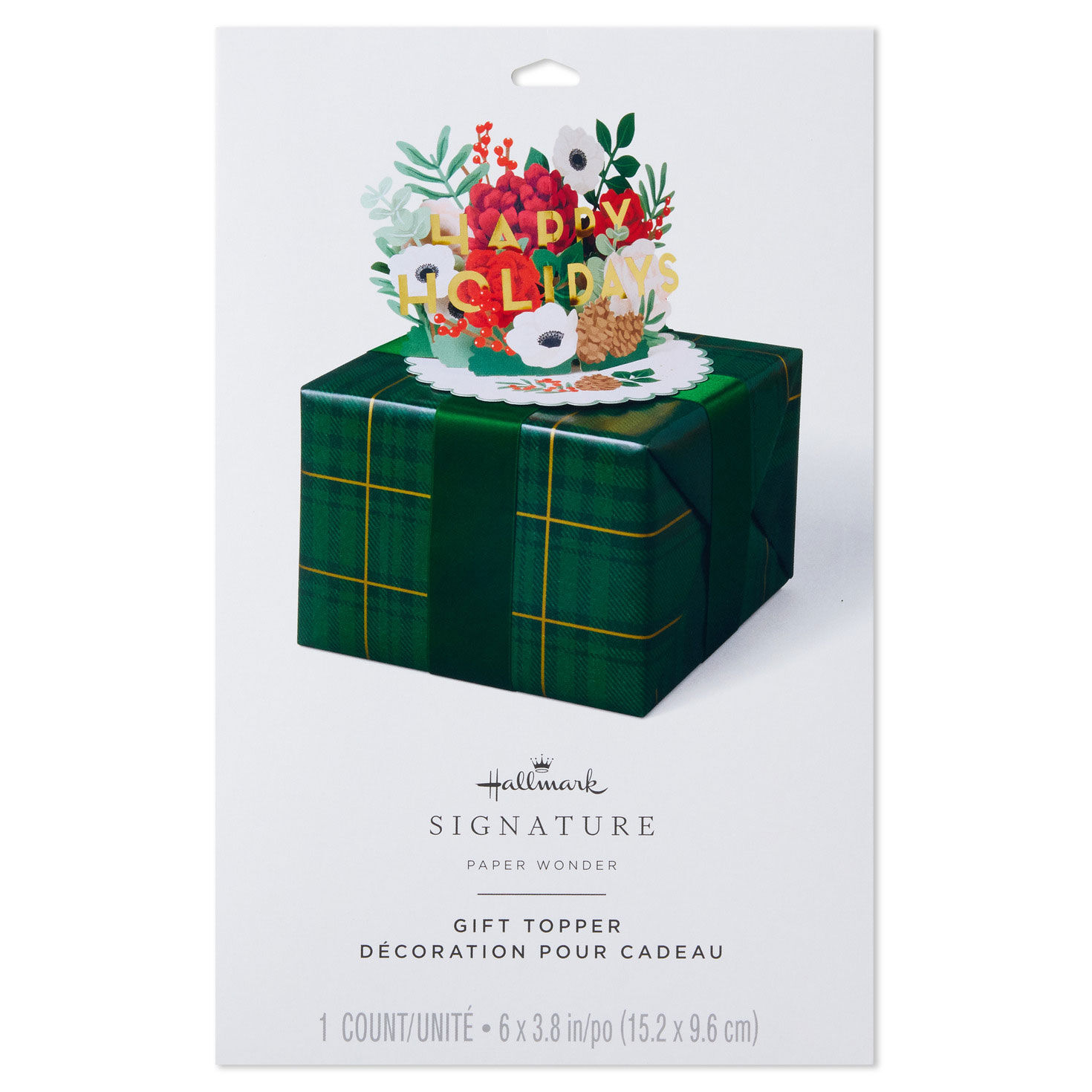 Red and Green Floral Holiday Gift Wrap Accessory  image number 6