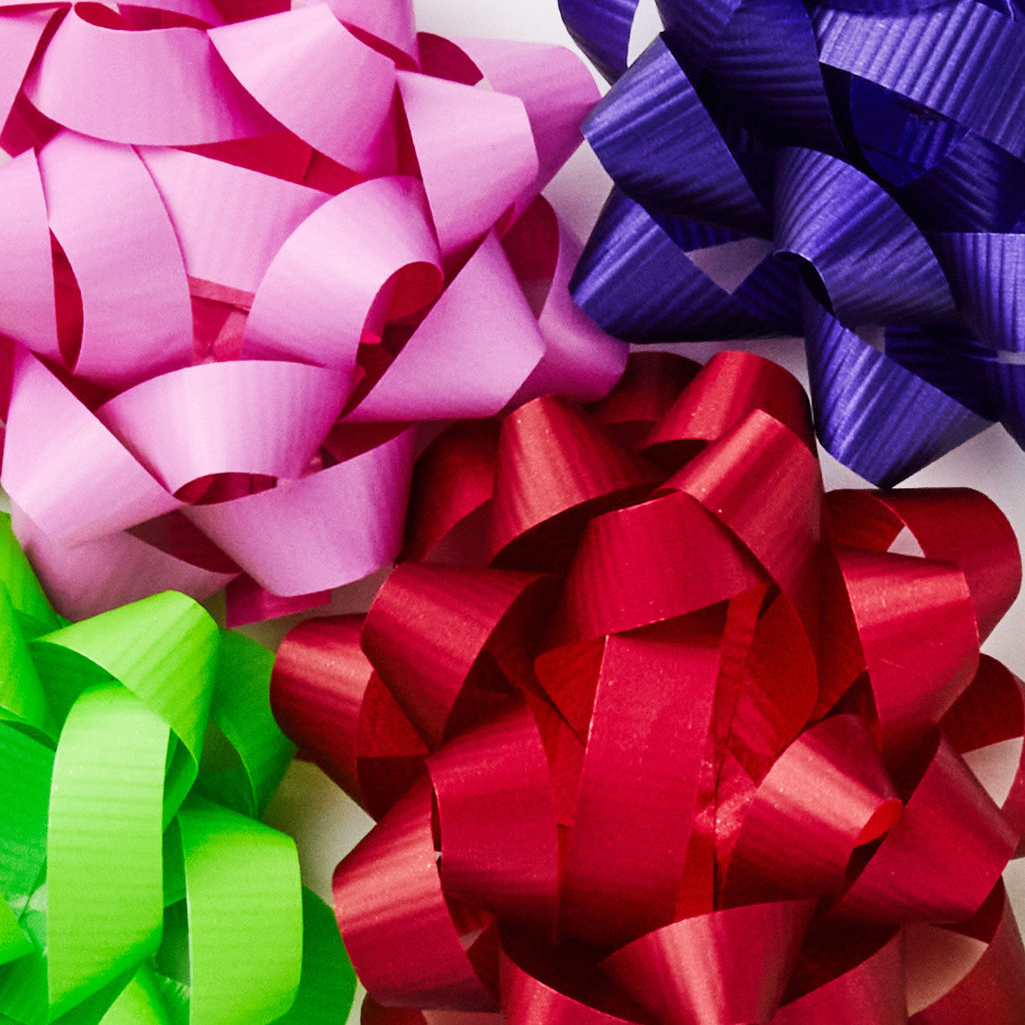 Red, Green, Blue, White and Pink Gift Bow Bag upclose view image number 5