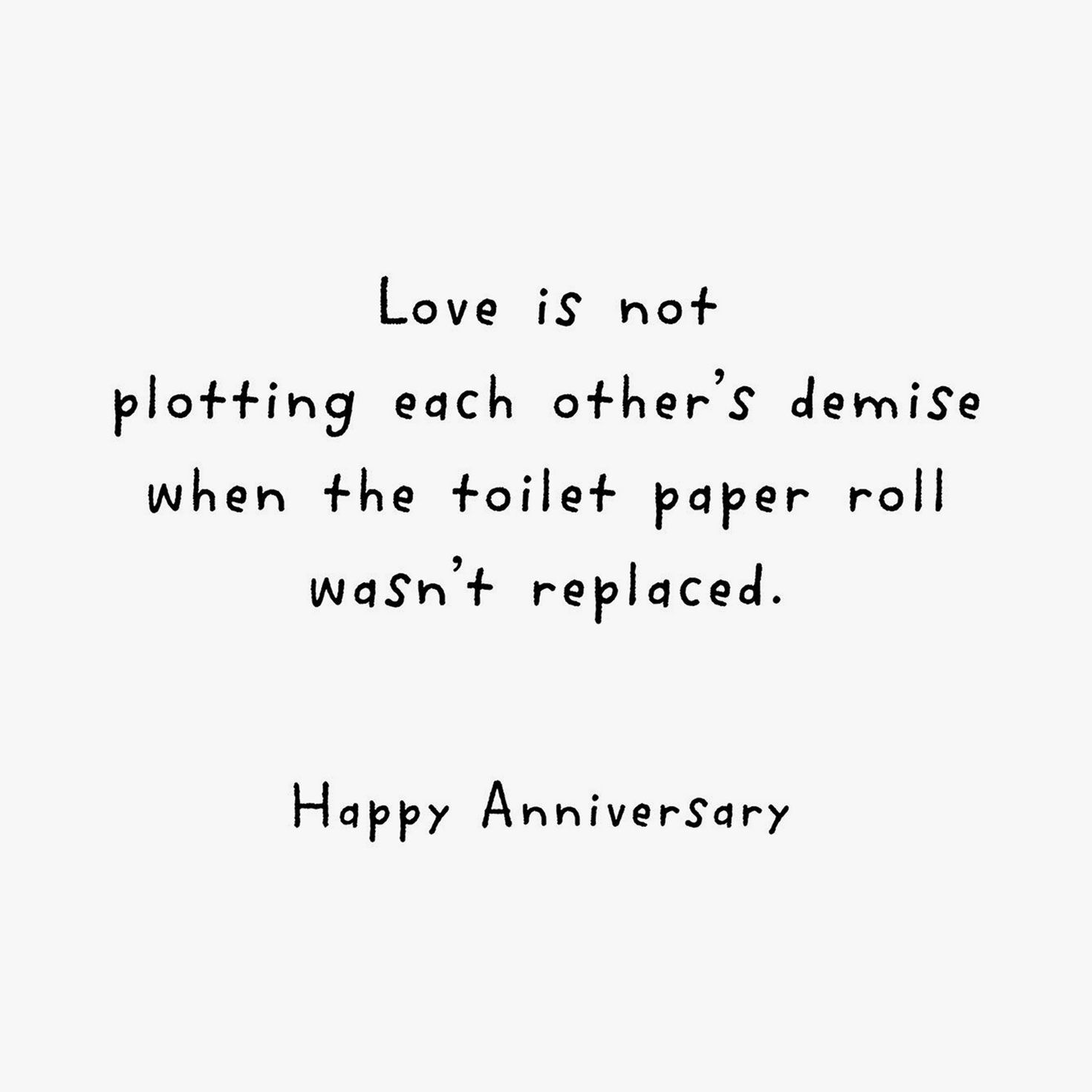 Toilet Paper Roll Funny Anniversary Card Sentiment image number 2