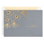 Gold Flowers on Gray Signature Wedding Card Card Front image number 1