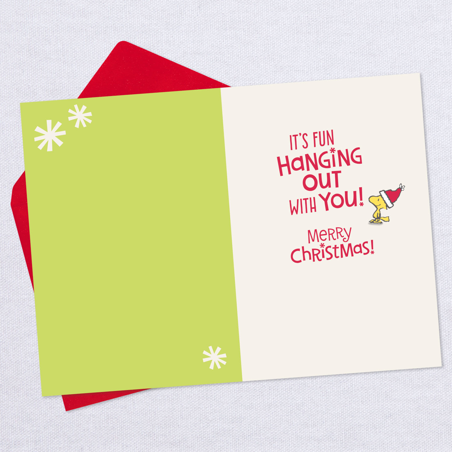 Peanuts&reg; Snoopy and Woodstock in Stockings Funny Christmas Card, , large image number 3