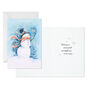 Snowman at Night Boxed Christmas Cards Pack Card Front with Sentiment image number 3